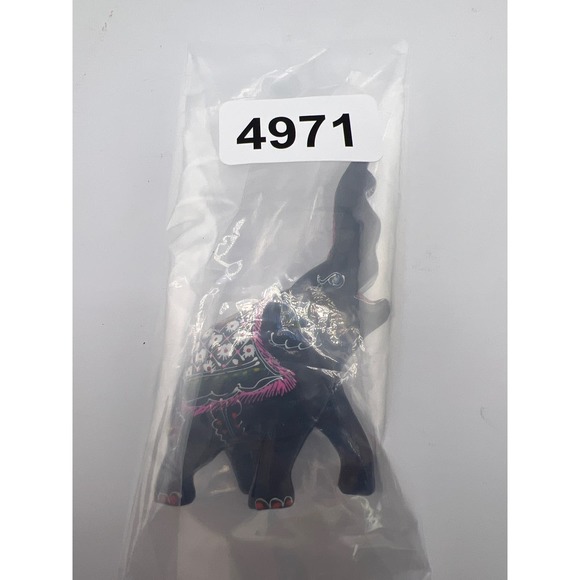 Small Black‎ Colorful Elephant Vintage Vivid Bold  Wood - Picture 8 of 8